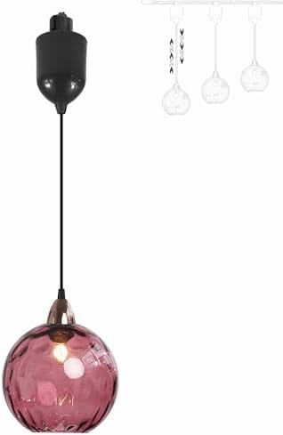 Adjustable Rose-Bengal Glass Pendant Light