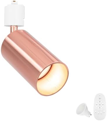 Modern Rose Gold Metal Track Lighting - Adjustable Angle Remote Dimmable Spot Light