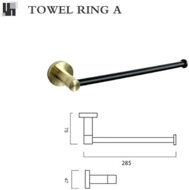 WangKensu Luxury Gold Black Towel Rings