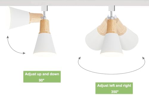 Yequan Dec J System Adjustable Angle Track Lighting Full Spectrum 6000K 25W Bulb