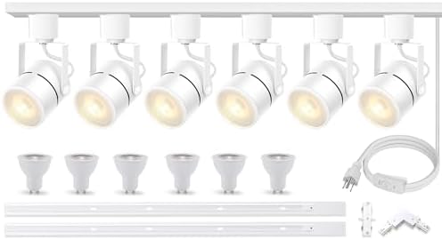 6-Light GU10 Track Lighting Kit with Aluminum Rails