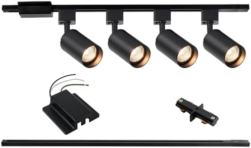 Hiiglxii 4-Light LED Track Lighting Kit for Ceiling Spot Lights