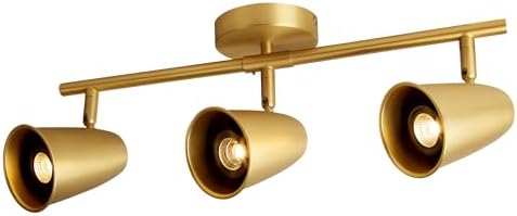 Modern 3000K 3-Light LED Track Lighting with Rotating Heads and Gold Finish