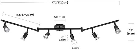 Globe Electric Payton 6-Foldable Track Lighting Matte Black - Modern Easy to Install