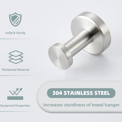 APLusee 304 Stainless Steel Towel Hook Bracket for Bathroom