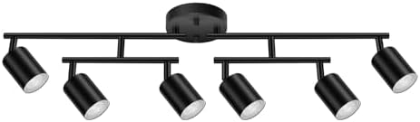 Bricosmocon 6 Light Track Lighting Kit - Matte Black with Rotatable Arms