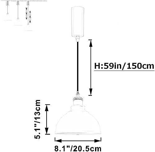 Adjustable Pendant Lighting for Kitchen Dining Black 3-Light Set