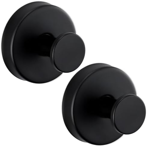 Reusable Heavy Duty Suction Cup Hooks for Bathroom Kitchen Shower Matte Black