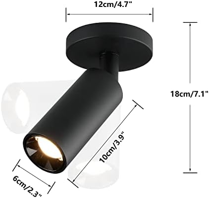 KCO Lighting Adjustable Tilt Track Light Heads Matte Black Ceiling Mount Spotlight