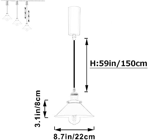 Modern Black Retractable Track Pendants