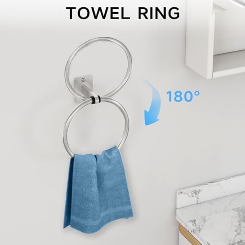 KLJKPA Brushed Nickel Bathroom Hardware Set - 4-Piece Towel Bar Set