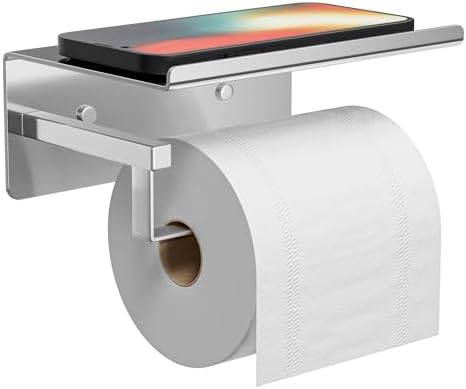 Self-Adhesive Toilet Paper Roll Holder - Wall Mount for Bathroom