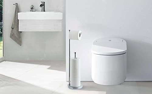 Stylish Chrome Toilet Paper Holder Compact Space-Saving Design