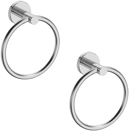 Polished Chrome Towel Ring Set Space-Saving Durable 304 Steel