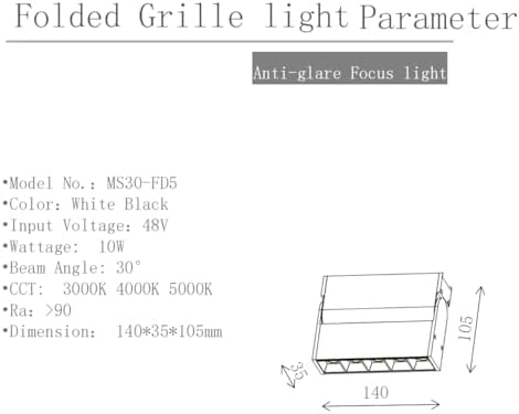 Magnetic LED Ceiling Light Kit 48V Track Depth 30mm Black 4000K