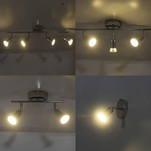 KISUFU Track Lighting Kit 24W 4 Head Foldable Ceiling Spotlight