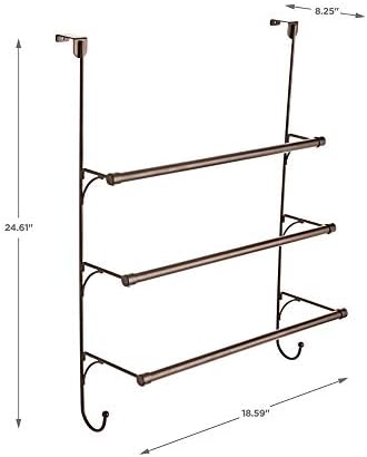 Over the Door 3-Tier Towel Bar Rack