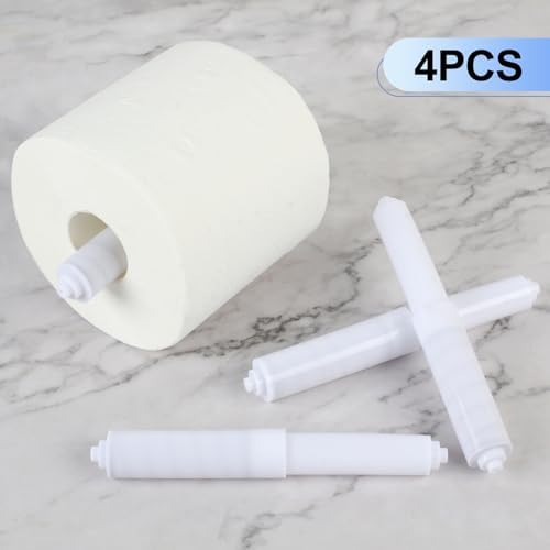 4-Pack Toilet Paper Holder Spring Rod White