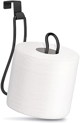 Space-Saving Over-the-Tank Toilet Paper Holder Black
