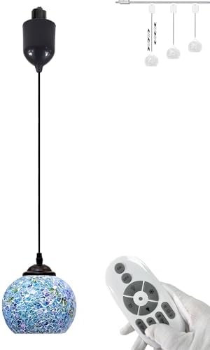Adjustable Tiffany Glass Pendant with Smart Bulbs