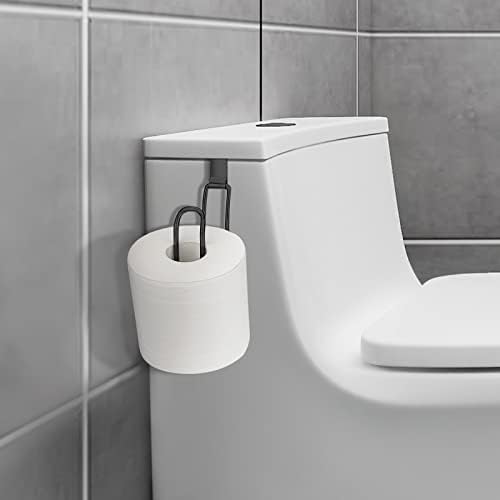 Space-Saving Over-the-Tank Toilet Paper Holder Black
