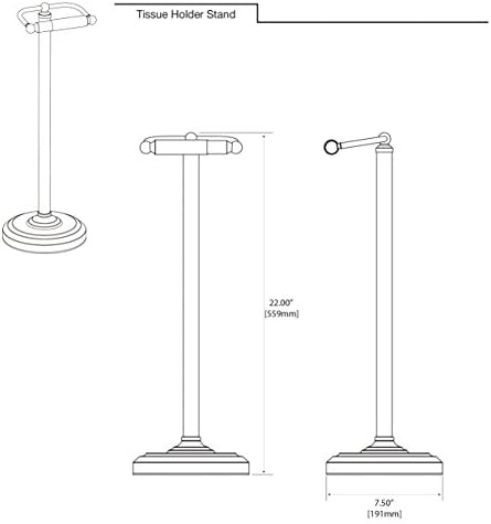 22 Matte Black Freestanding Toilet Paper Holder