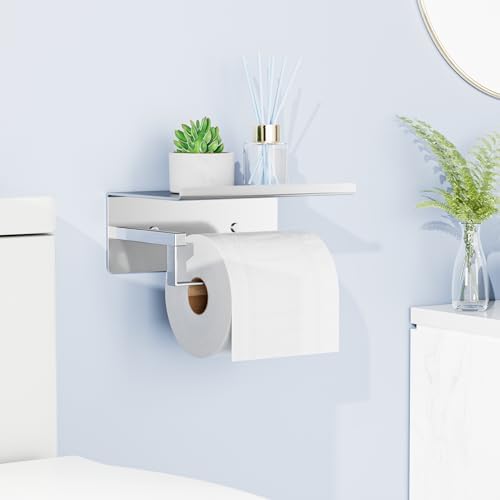 Self-Adhesive Toilet Paper Roll Holder - Wall Mount for Bathroom