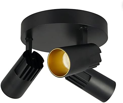 TitiGeeli 3-Light Matte Black Track Ceiling Spotlight