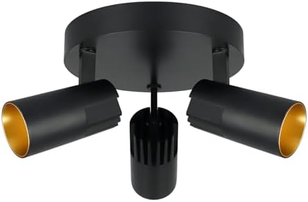 TitiGeeli 3-Light Matte Black Track Ceiling Spotlight