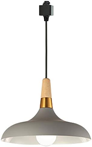 Dimmable Macaron Grey Pendant Lamp with Wood Handle