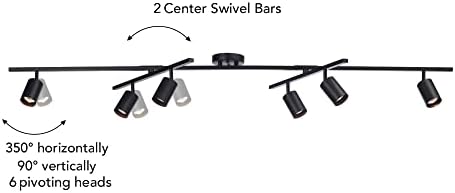 Globe Electric 59463 6-Light Track Lighting Matte Black