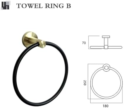 WANGKENSU Luxury Gold Black Towel Ring Bar Storage Rack