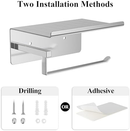 Self-Adhesive Toilet Paper Roll Holder - Wall Mount for Bathroom