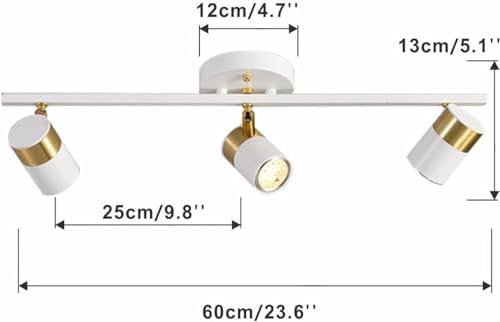 Track Lighting Fixtures Ceiling 3 Lights LED Complete Kit with Rotatable White Lights