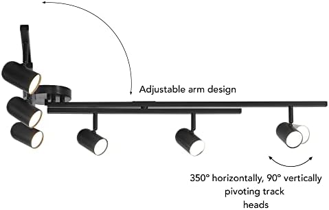 Super Bright 6-Light LED Track Lighting - Matte Black