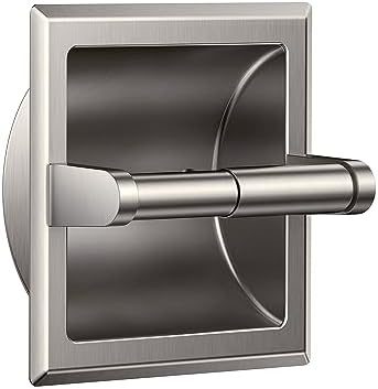 FORIOUS Recessed Toilet Paper Holder Stainless Steel Durable Wall-Mounted Tissue Roll Dispenser