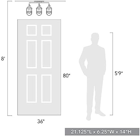 Golden Lighting Seaport 3 Light Semi-Flush Ceiling - 60W
