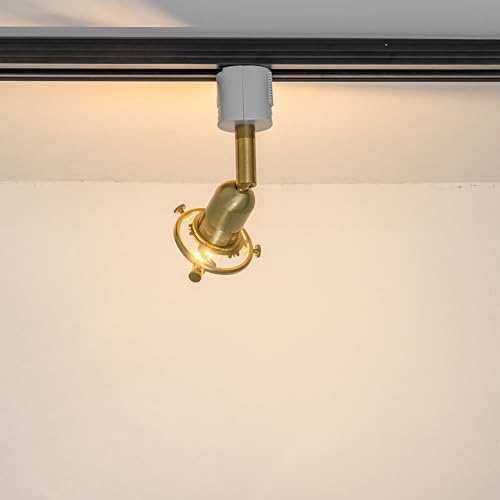 Halo System E12 Mini Brass Base White Shade Adjustable Angle Tilt Track Lighting