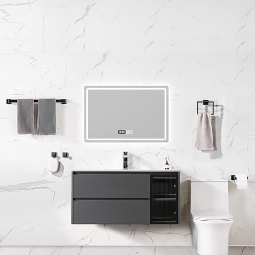 Seeawea10-Piece Matte Black Towel Bar Set