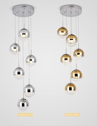 Modern Glass Spiral Stair Chandelier with Adjustable Hanging Wire