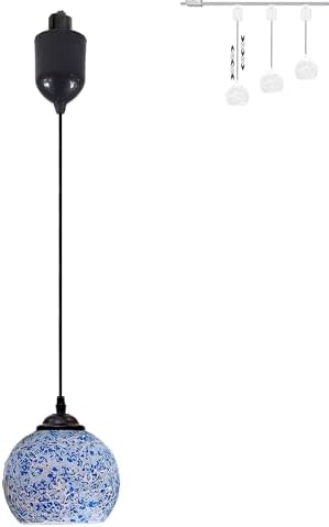 Adjustable Blue Art Glass Pendant Light
