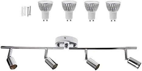 KISUFU Track Lighting Kit 24W 4 Head Foldable Ceiling Spotlight