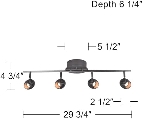 Pro Track Zephyr 4-Head LED Track Light Fixture Kit with Bronze Finish