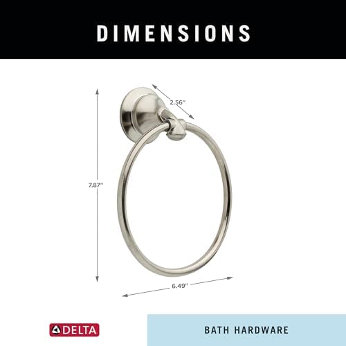 Delta Faucet 79446-SS Linden Towel Ring Perfect Brilliance Stainless Steel