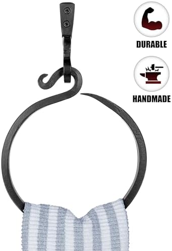 Stur-De Handmade Wrought Iron Towel Ring for Kitchen Bathroom