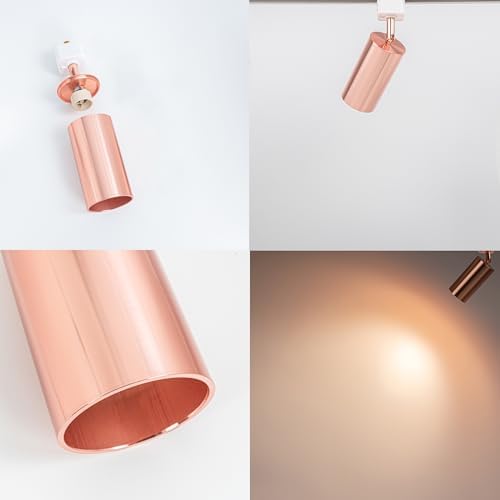 Modern Adjustable Rose Gold Track Lighting Set with Remote Control