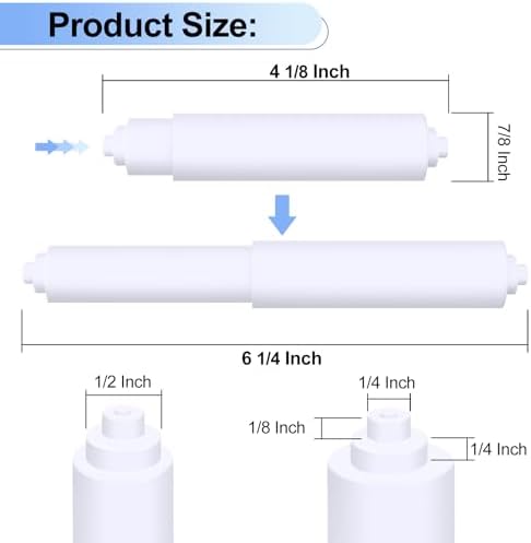4-Pack Toilet Paper Holder Spring Rod White