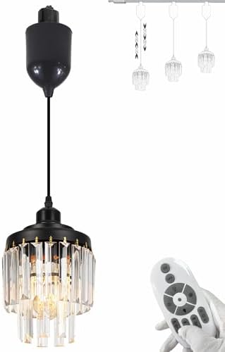 Adjustable Pendant Light Antique Black Striped Chandelier Shade 4 Ft 5000K LED
