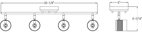 Progress Lighting Kitson Collection Black Four-Head Track Lighting System