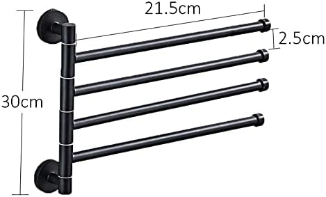 Black Towel Rail for Bathroom Wall-Mounted Durable Easy to Install